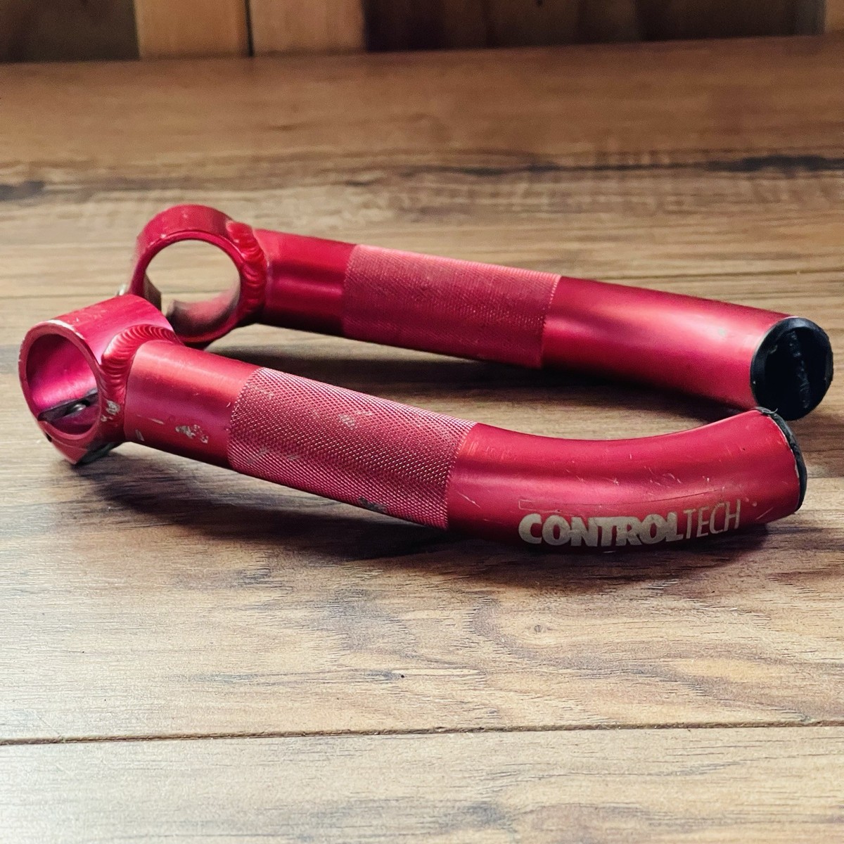 Control Tech Red Anodized MTB Bar Ends Curved Short Reach | eBay