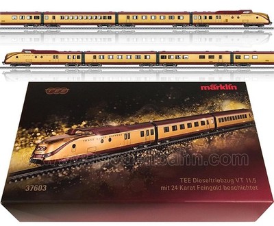 Marklin Gold Plated 37603 VT 11.5 TEE Diesel Rail Car mFx Metal Sound HO Scale