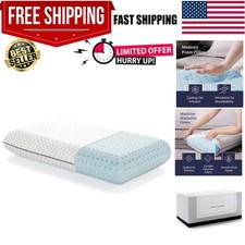 Gel Memory Foam Pillow - Standard Size - 1-Pack - Medium Firm Feel - Neck and...