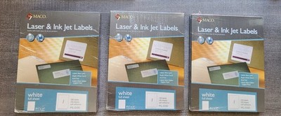 Maco ML-0100 Full Sheet Laser Ink Jet Labels White 8-1/2 x 11 Qty 3 Boxes of 100