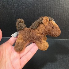 Aurora Horse Plush Small 5" Brown Sherpa Textured Pony Stuffed Animal Toy