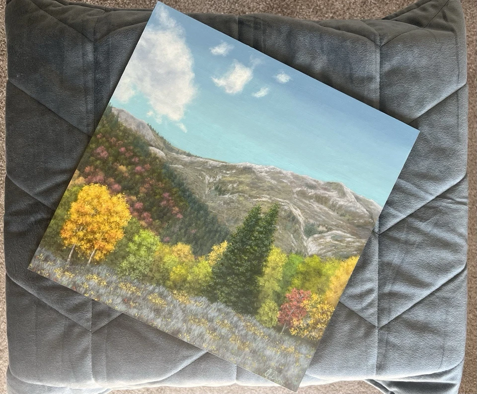 原版帆布油画面板 12x12 英寸 - 犹他州秋色 - 艺术 — 第 4/4 张图片