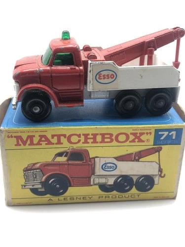 Vintage MATCHBOX Lesney ESSO Wreck Truck Tow Series 71 w/ Original Box