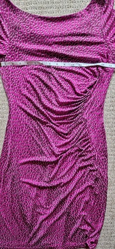 L.K. Bennett Pink Leopard Print Silk Dress UK 10 Ruched Mini Long Sleeve - Picture 7 of 8