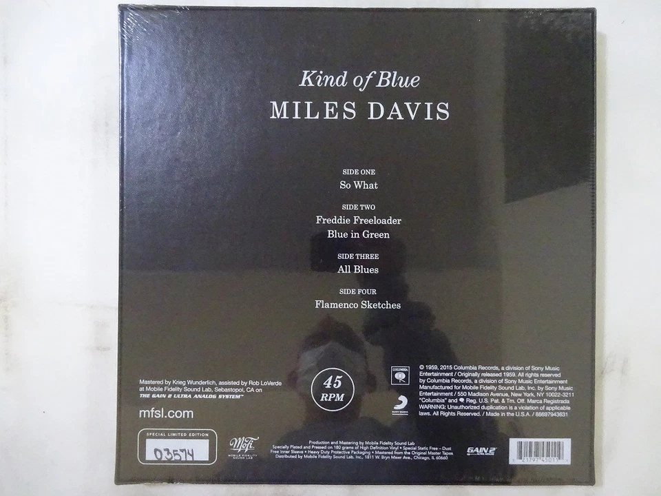 Miles Davis Kind Of Blue Mobile Fidelity Sound Lab MFSL 2-45011 US sealed  LP - Image 2 of 3
