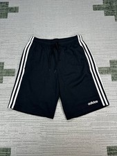 Adidas Essentials 3 Stripes Fleece Shorts Mens Medium Black Logo Cotton New