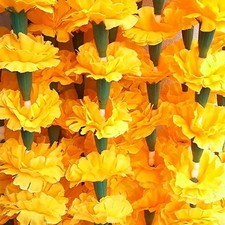5pcs Artificial Yellow Marigold Flower 5ft Garland for Home, Wedding Decoration