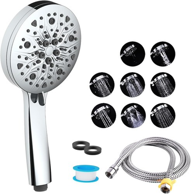 #ad 8 Spray Settings High Pressure RV Shower Head Stainless Steel 59 inch Hose $19.99