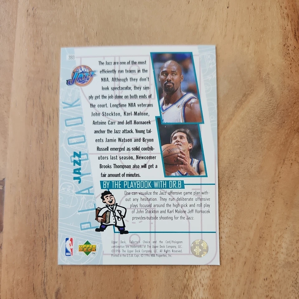 96-97 Collector's Choice Team Playbook Set Jazz Stockton, Malone, Hornacek, Carr - Image 3 of 4