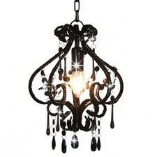 Ceiling Lamp with Beads Round E14 Pendant Living Room Multi Colours vidaXL