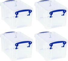 Really Useful 1.6 Litre Clear Storage Box 4 Pk