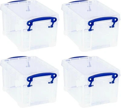 REALLY USEFUL BOXES Really Useful 1.6 Litre Clear Storage Box 4 Pk