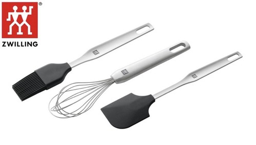 Juego de ayudantes para hornear 3 piezas batidor espátula cepillo para hornear acero inoxidable gemelo - Imagen 1 de 6