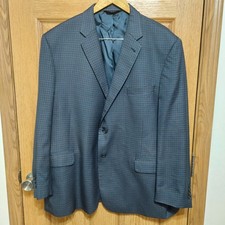 Jos. A. Bank Signature Collection Tailored Fit Silk Wool Blue Blazer Jacket 48R