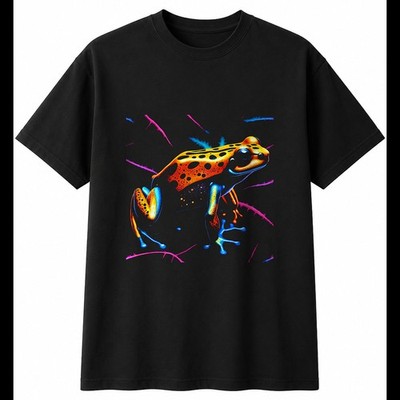 Poison Dart Frog Glowing Herren T-Shirt Reptil schwarz 100% Baumwolle Schlange Geburtstag
