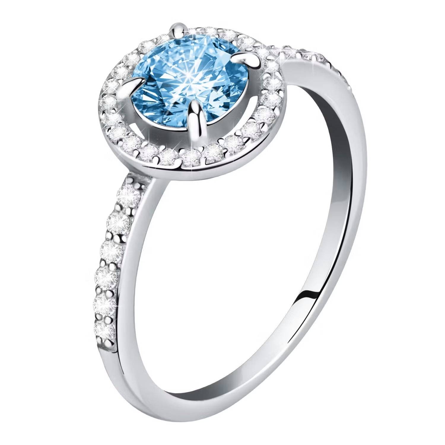 Кольцо Morellato Treasures SAIW114 Серебряное с цирконием и светло-голубой точкой Новое 22290₽