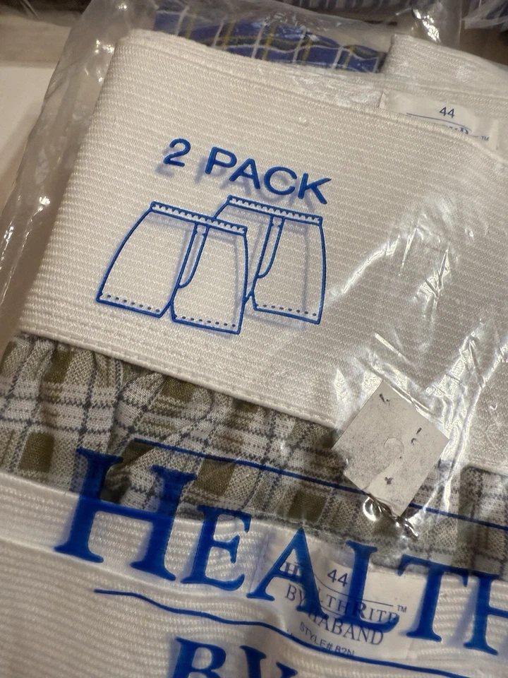 3 nuevos calzoncillos boxer para hombre ropa interior de algodón HealthRite nuevos en paquete dos pares cada uno 44 XL Foto 3 de 4