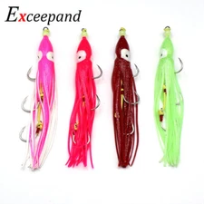 2 PCs Octopus Soft Fishing Lure Squid Assist Hooks Jig Artificial Rubber Bait