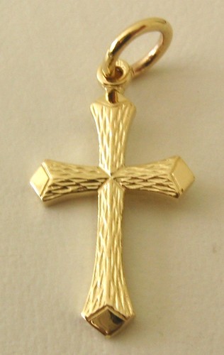 GENUINE  SOLID  9K  9ct  Yellow  GOLD  CROSS  CHARM/PENDANT