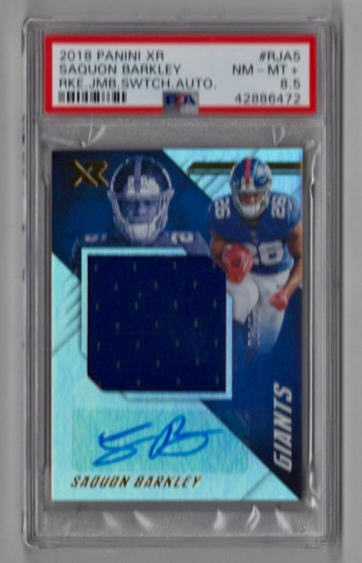 Saquon Barkley Panini XR Rookie Jumbo Swatch Autograph #RJA5 Base