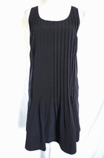 Lauren Ralph Lauren Sleeveless Pintuck Pleated Women's Dress Size 10 Pockets Bla
