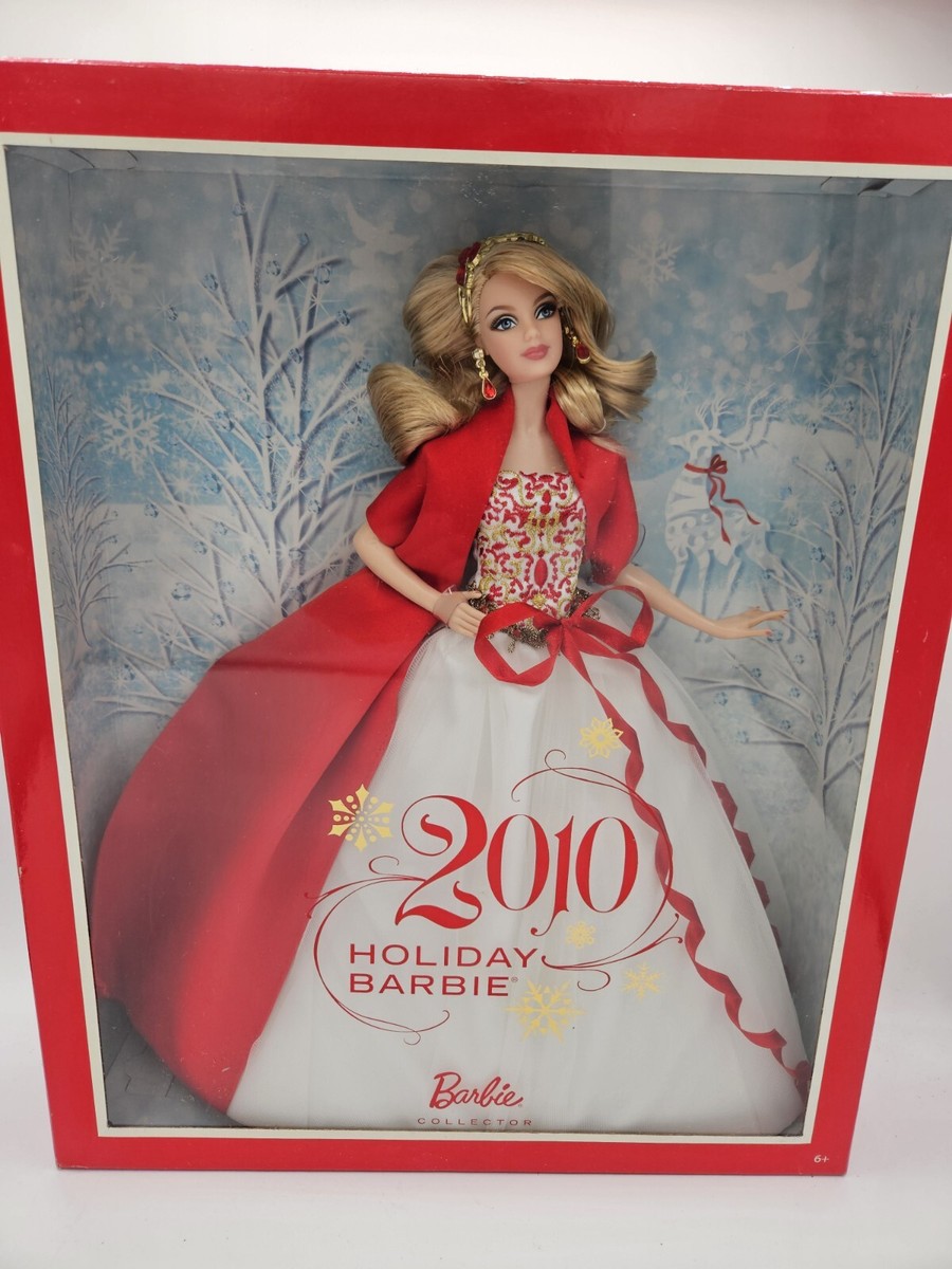 2010 Holiday Barbie Doll Collector Edition Red White Dress
