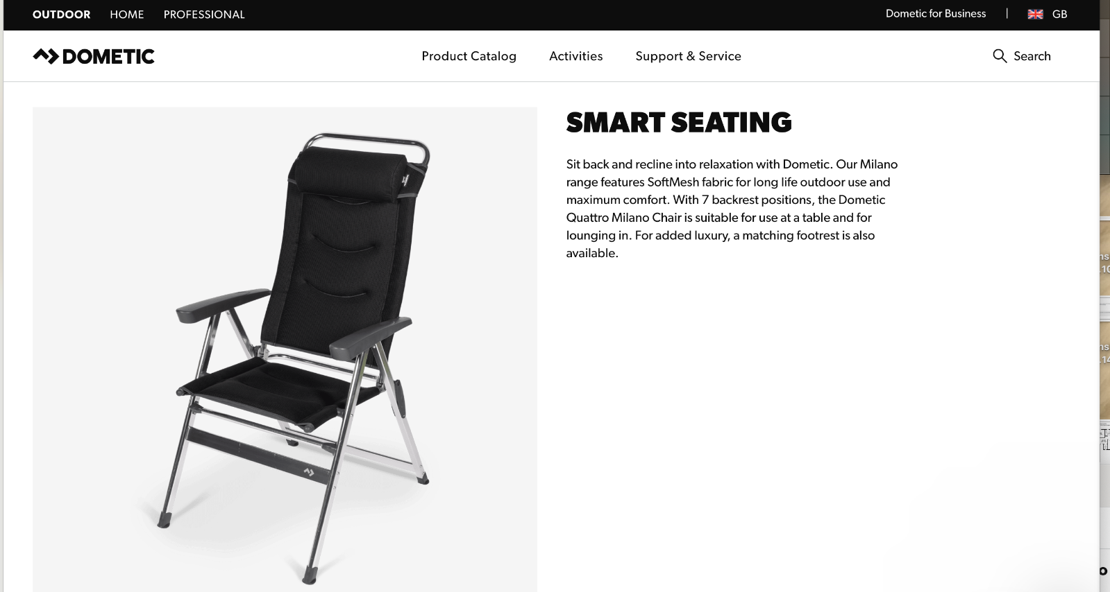 Pair of Kampa Quatro Milano Reclining Chairs & footrests Black eBay