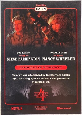 Stranger Things 4, Joe Keery (Steve) / Natalia Dyer (Nancy) Dual