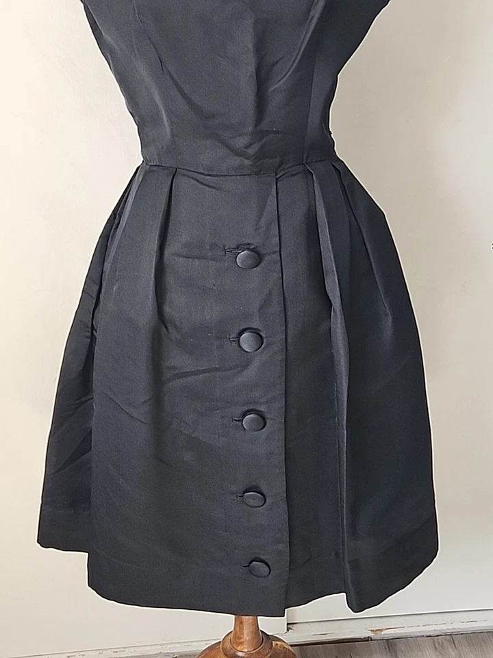 Винтажное калифорнийское дизайнерское черное коктейльное платье 1950-х Addie Masters - Изображение 4 из 4