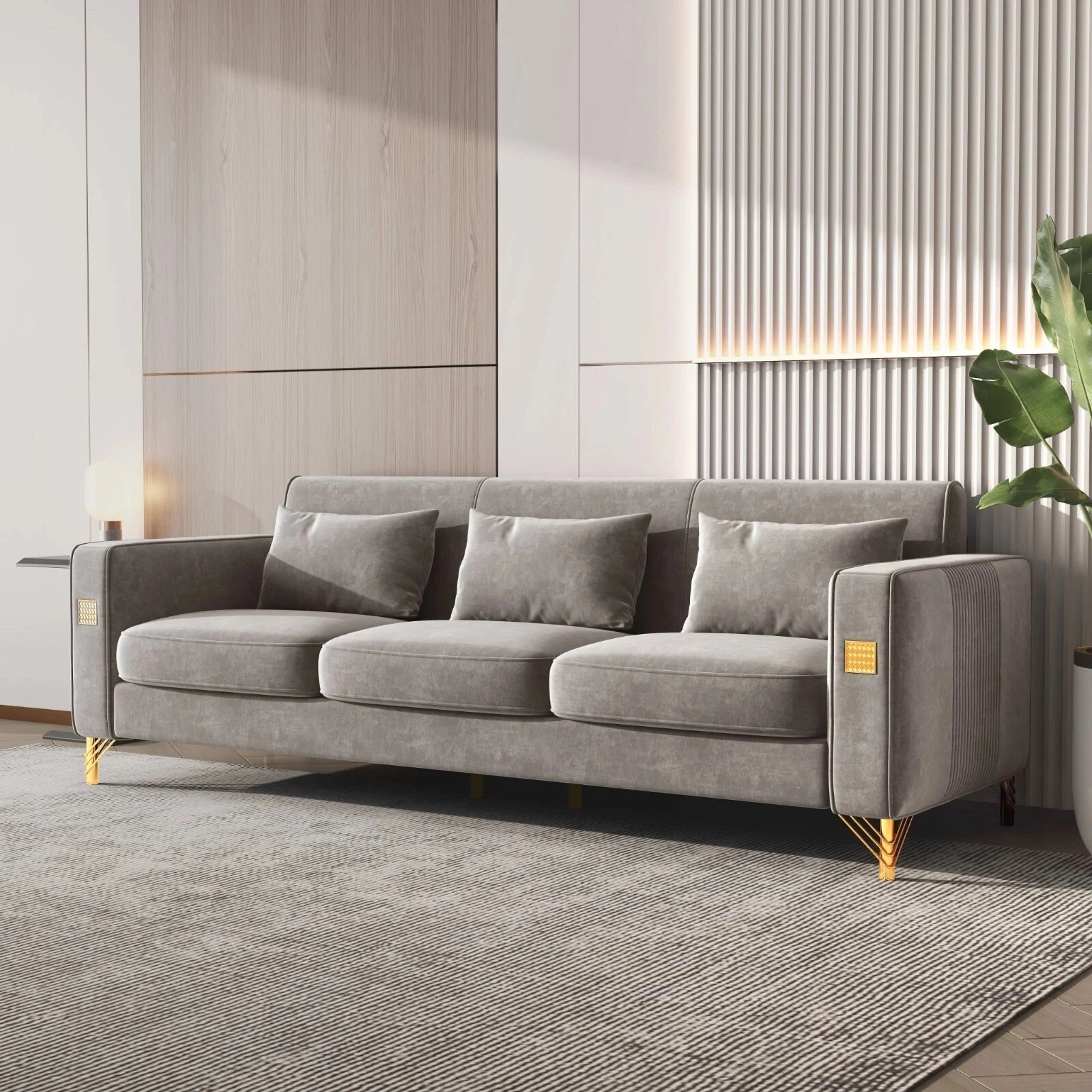 Gray/ Gold Sofa Velvet Free Shipping Brand New
Opens in a new window or tab