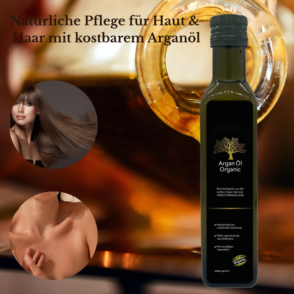 100% Reines Arganöl,  Für Haut, Haar & Pflege  Küche, Natur pur, 250 ml, Premium - Bild 4 von 4