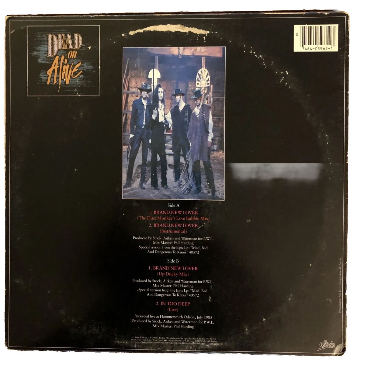 DEAD OR ALIVE - BRAND NEW LOVER 12 DEAD OR ALIVE - BRAND NEW LOVER 12