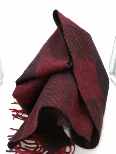 Sciarpa invernale Club Room uomo rossa nera morbida bordo frange cashmere a scacchi nuova con etichetta - Foto 5 di 6