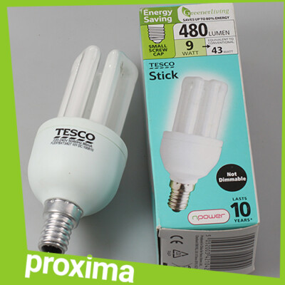 Energiespar 9W 9Watt 480 Lumen kleiner Schraubverschluss E14 Maislampe Birne warmweiß