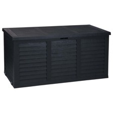 300L Black Outdoor Garden Patio Cushion Furniture Toy Storage Holder Box Chest