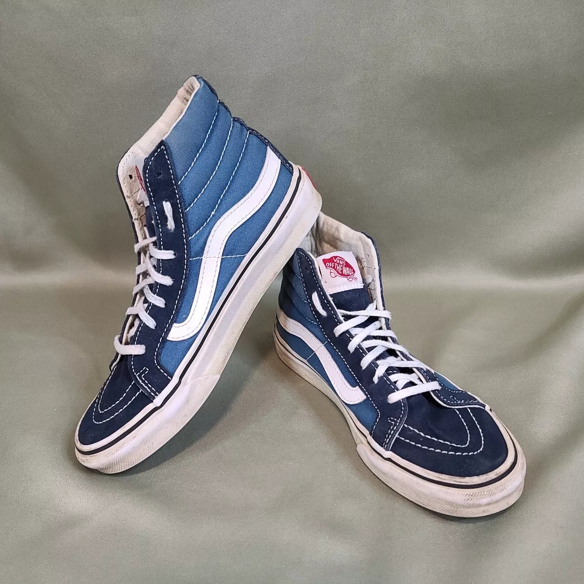 Vans Mens Off The Wall 721277 Blue High Top Skate Shoes Size Mens