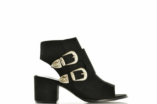 Stivaletti spuntati con tacco da donna in camoscio nero con zip latera –  LeonardoShoes