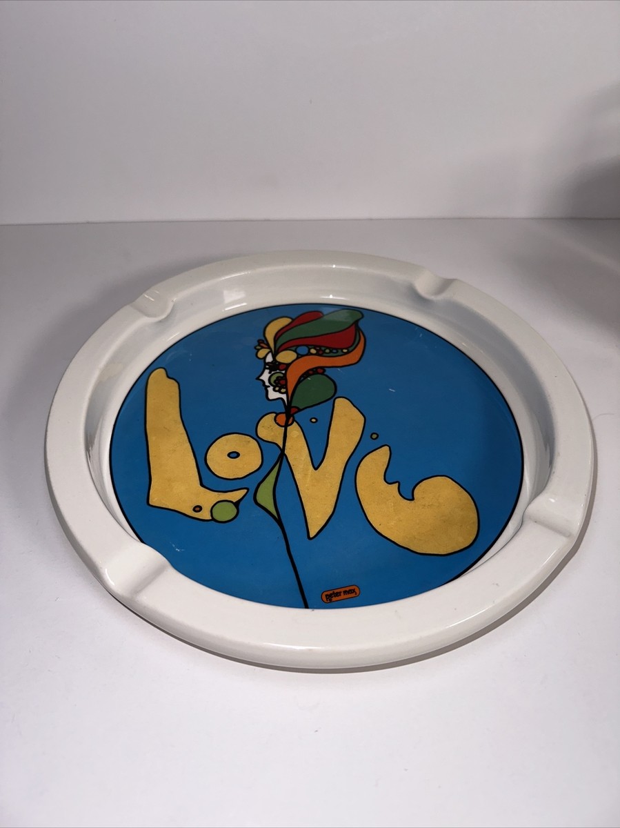 Vintage 1968 PETER MAX - 10” LOVE Ash Tray - Iroquois China