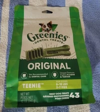NIB Greenies Dental Treats Fresh Mint Teenie Size: 43 count Treats for Dogs 12oz