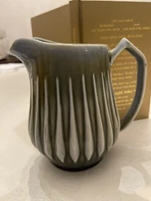 Vintage James Borsey Pitcher Wade Irish Porcelain Jug Green Blue Rain Drops