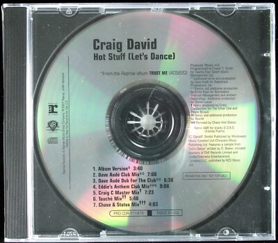 CRAIG DAVID ''HOT STUFF (LET'S DANCE)'' 2008 CD MAXI-SINGLE PROMO 7 MIXES *SEALED*