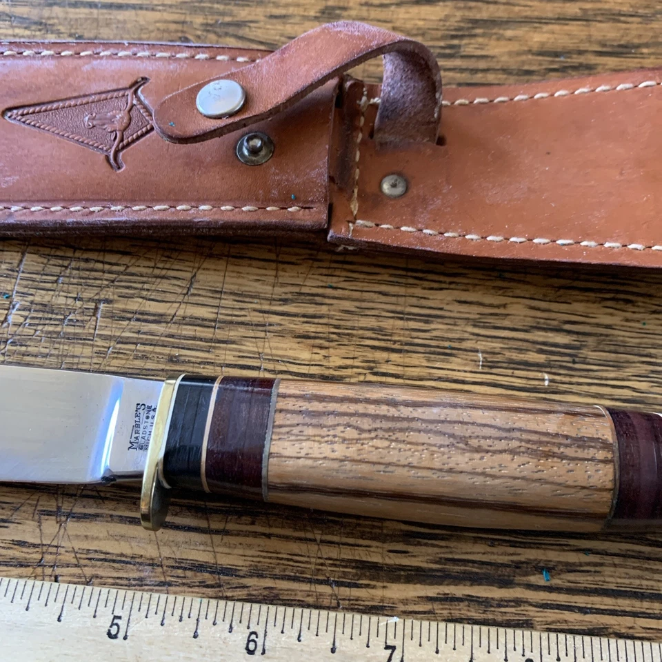 Hard To Find Model Old MARBLES Gladestone, Michigan Fixed Blade Knife Handle Foto 4 de 4