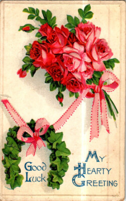 Hearty Greeting, Good Luck postcard. Cancel 1911 Metz, West Virginia