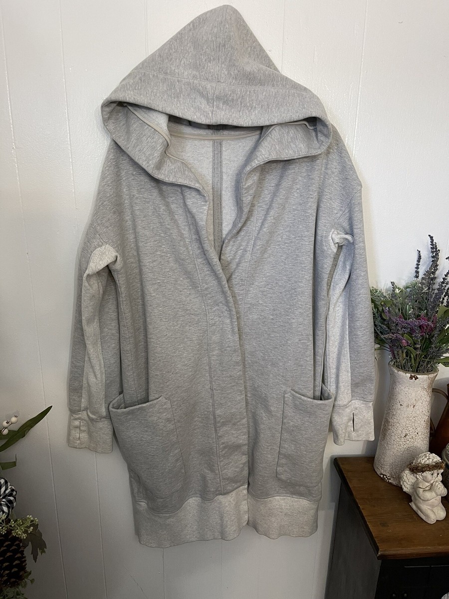 Lululemon 12 Gray Hooded Tunic Sweatshirt Wrap Pockets