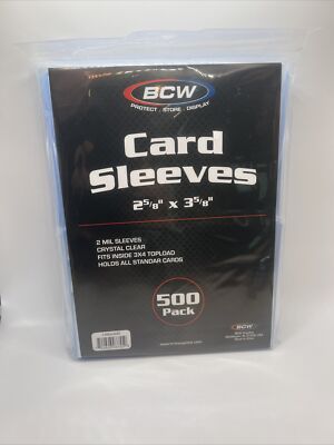 BCW Penny Card Soft Sleeves 1 Pack of 500 Sleeves for Standard Sized Cards