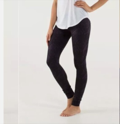 Lululemon Wunder Under Pant Baroque Deep Zinfandel Purple/Black Size 4