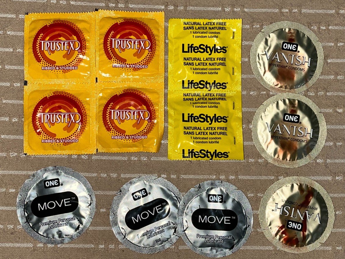 Condom Trustex ONE LifeStyles Sampler Ribbed Studded Vanish Premium  Lubrcant | eBay