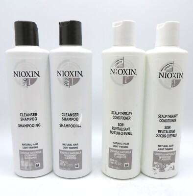 NIOXIN SYSTEM # 1 CLEANSER & SCALP THERAY 10.1 OZ (4 Bottles) Scuffed!