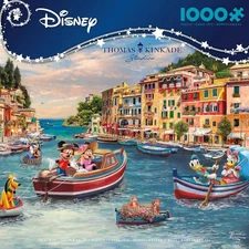 Ceaco - Thomas Kinkade - Disney - Mickey & Minnie in Italy - 1000 Piece... 
