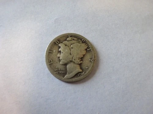 1916-S Mercury Dime in Good to Very Good Condition